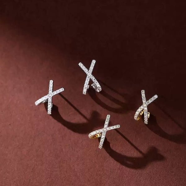 Minimalist Cross Sparkling Earrings