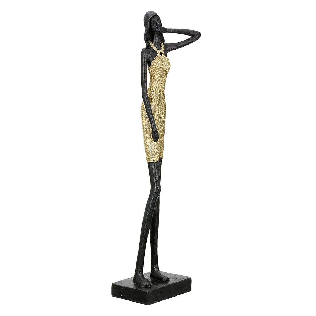 Dorada figure, gold-colored, black H.45 cm