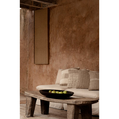 The Linen Damier Cushion Cover - Natural