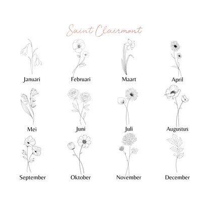 Silver Birth Flower Bracelet (can be ordered per month)