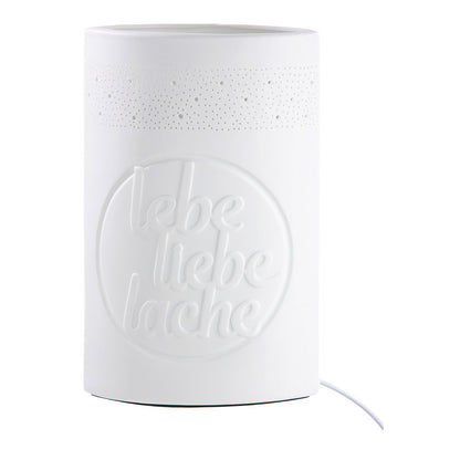 Porcelain lamp "live love laugh"