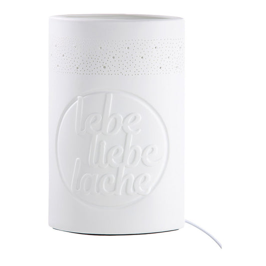 Porcelain lamp "live love laugh"