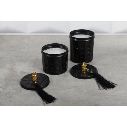 CANDLE IN MATT BLACK BOX VANILLA PERFUME 8 * 12CM