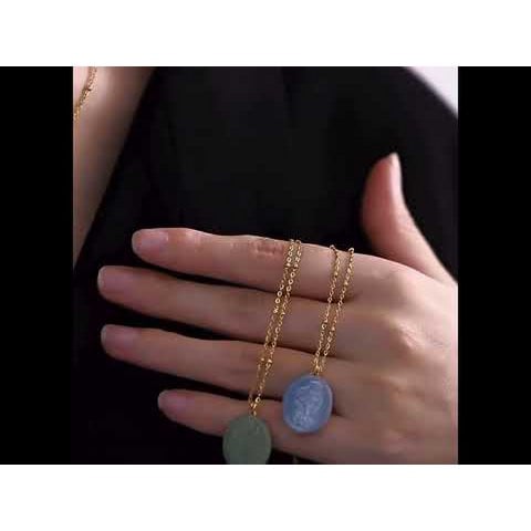 Botanical Mother of Pearl Medallion Necklace