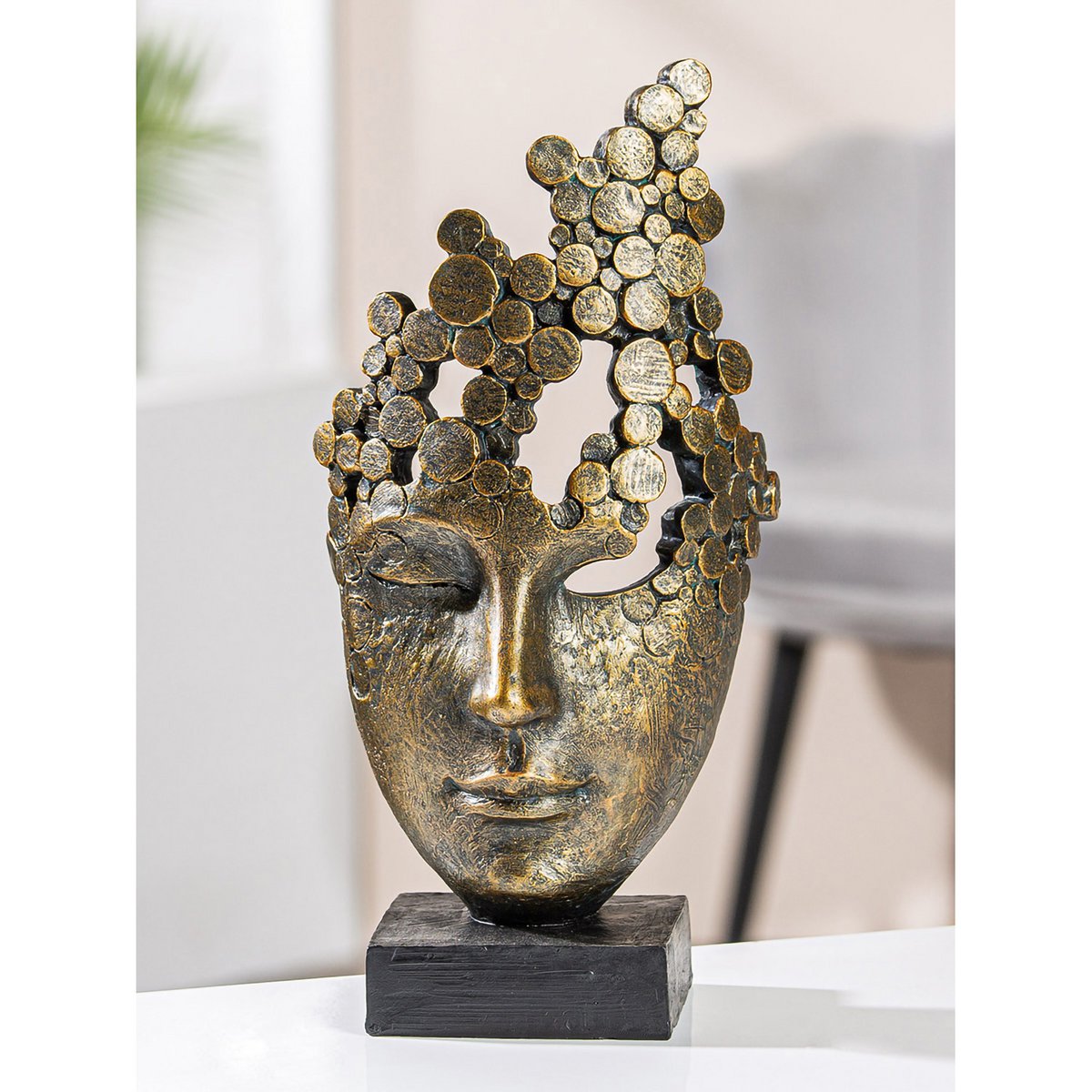 Sculpture Face Female Mask H.31.5 cm