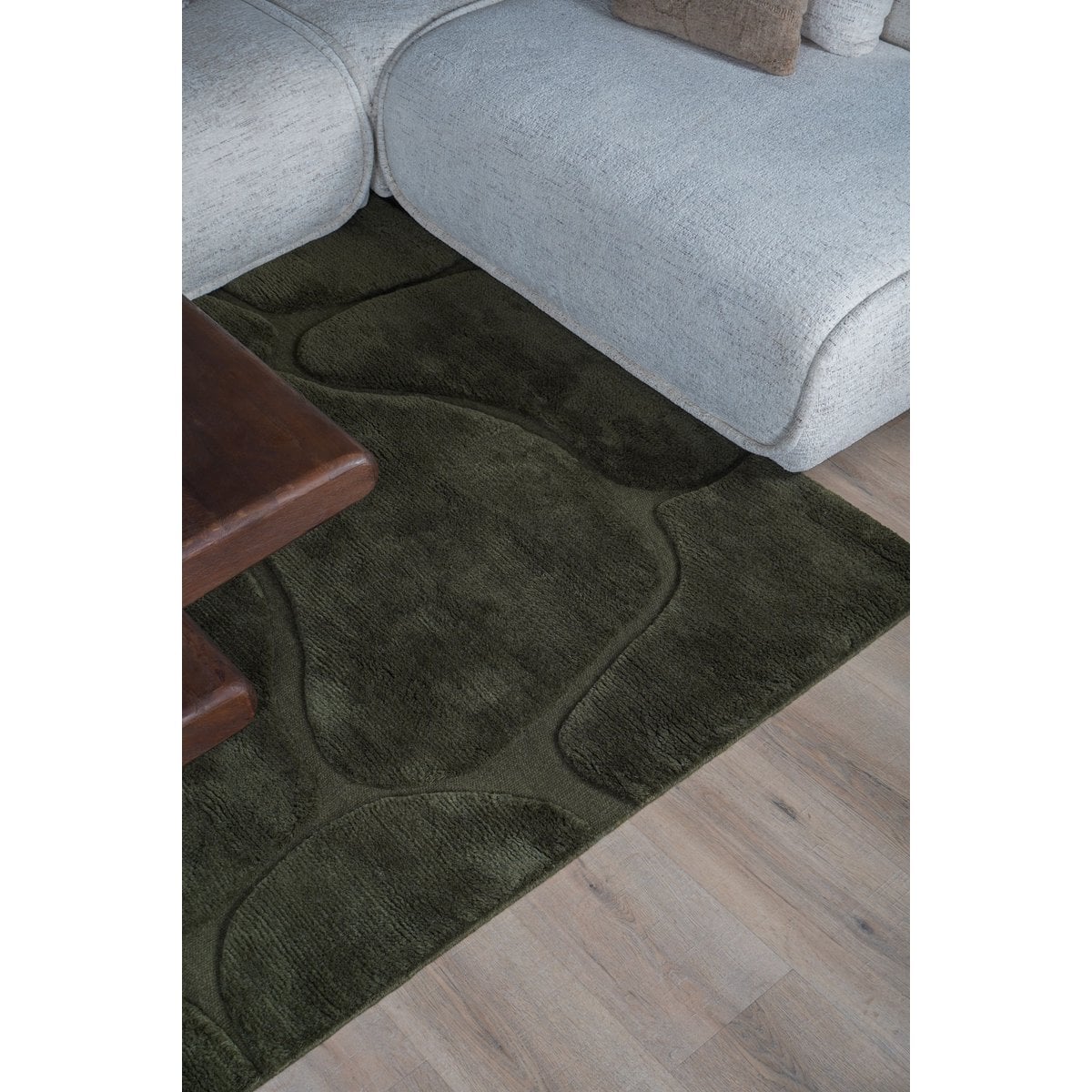 Superior Berber Rug Dark Green - 230 x 330 cm