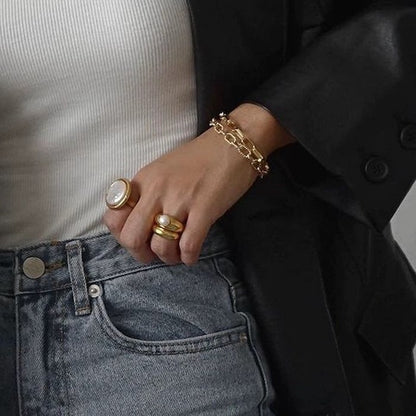 Vintage Mother of Pearl Dome Ring