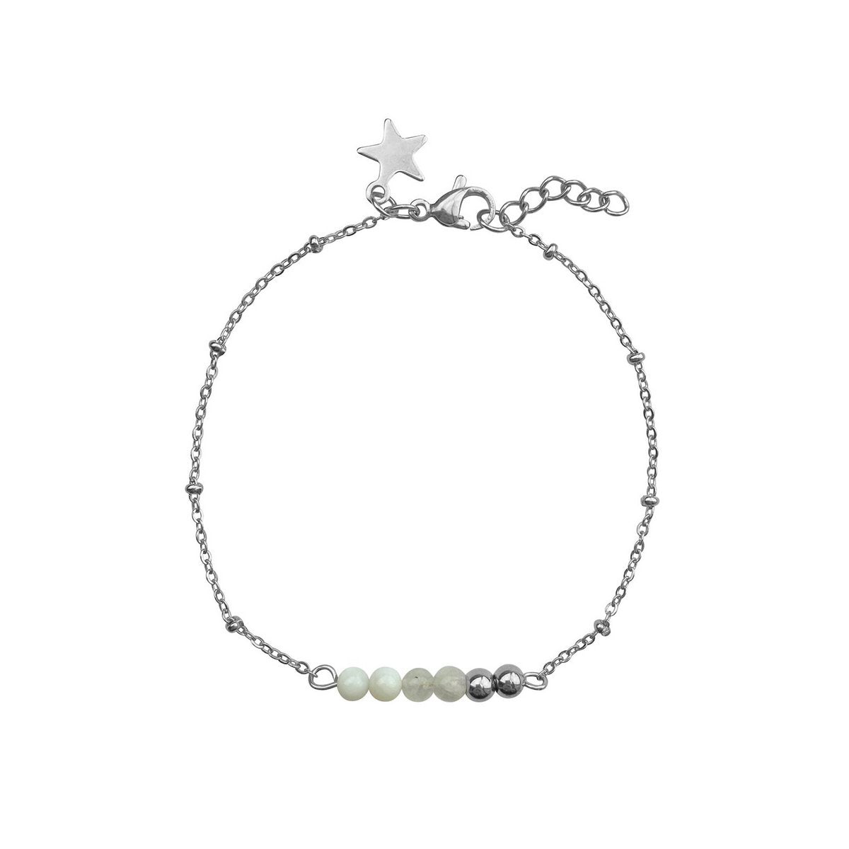 Bracelet Moonstone & Star - Silver
