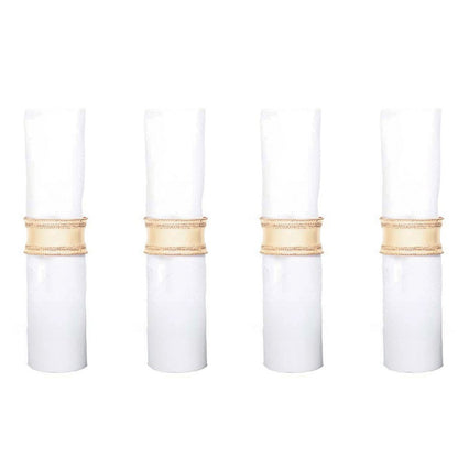 SET OF 4 GOLD NAPKIN RINGS WITH RHINESTONES
