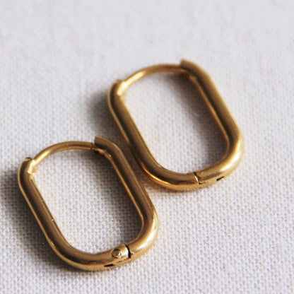 EA554: Stainless steel creole oval 16mm "basic" - gold