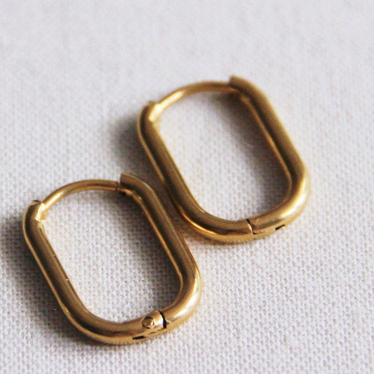 EA554: Stainless steel creole oval 16mm "basic" - gold