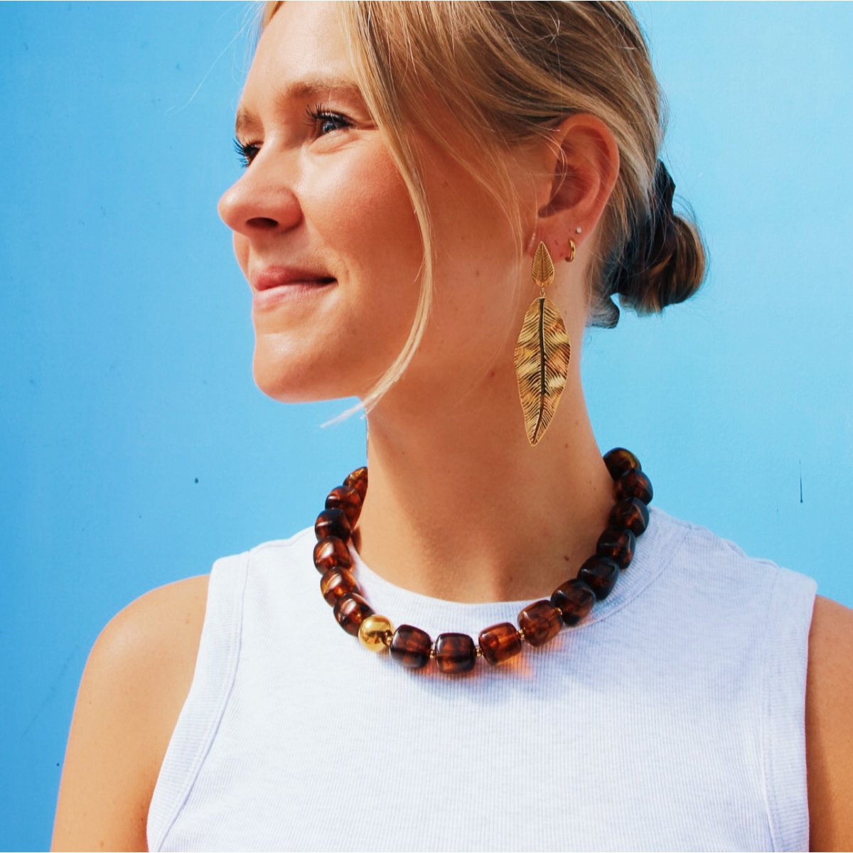 Statement earrings leaf