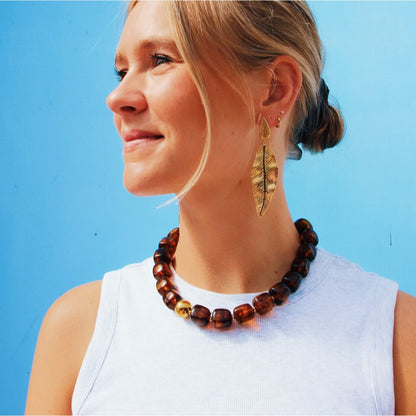 Statement earrings leaf