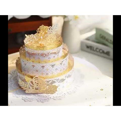 3D Birthday Card - Luxurious Lace Cake Design