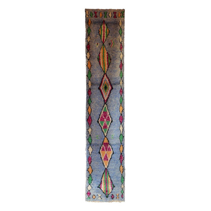 Pure Berber wool hallway rug 80 x 392 cm