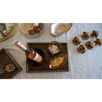Leopard rectangular tray 42x32x4.5cm