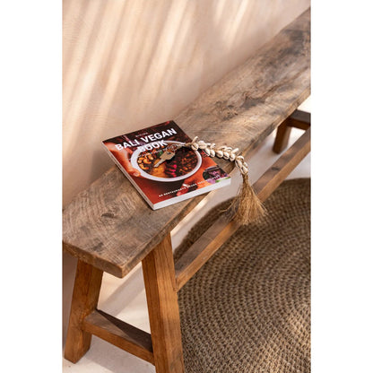 The Raffia Fishbone Keychain - Natural White