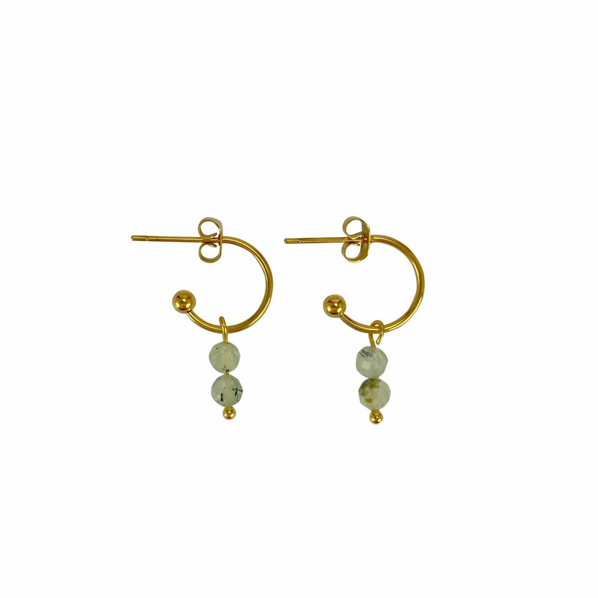 Earrings Prehnite - Gold