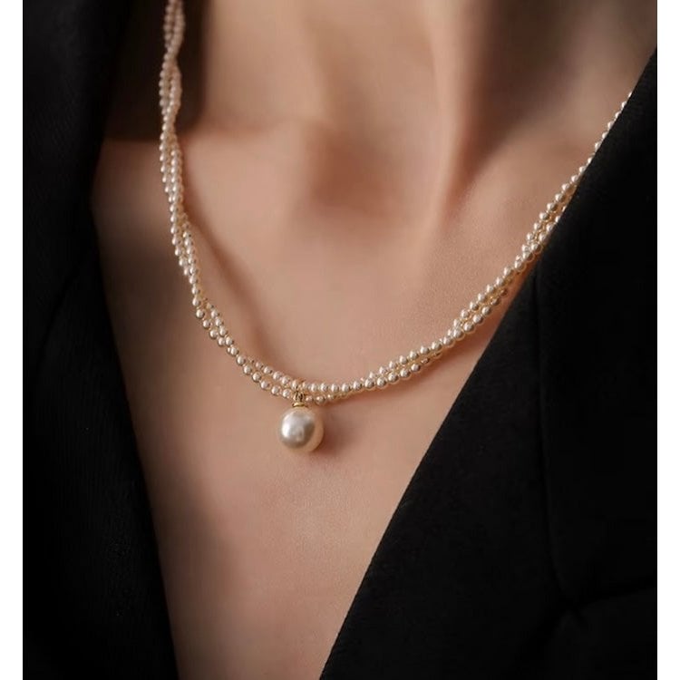 Twisted Pearl Strand Pendant Necklace