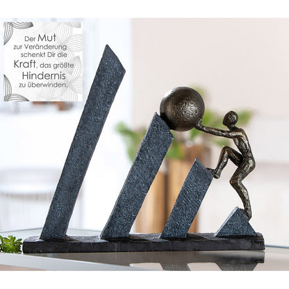 Sculpture Forward, anthracite-colored, copper-colored H.27.5 cm