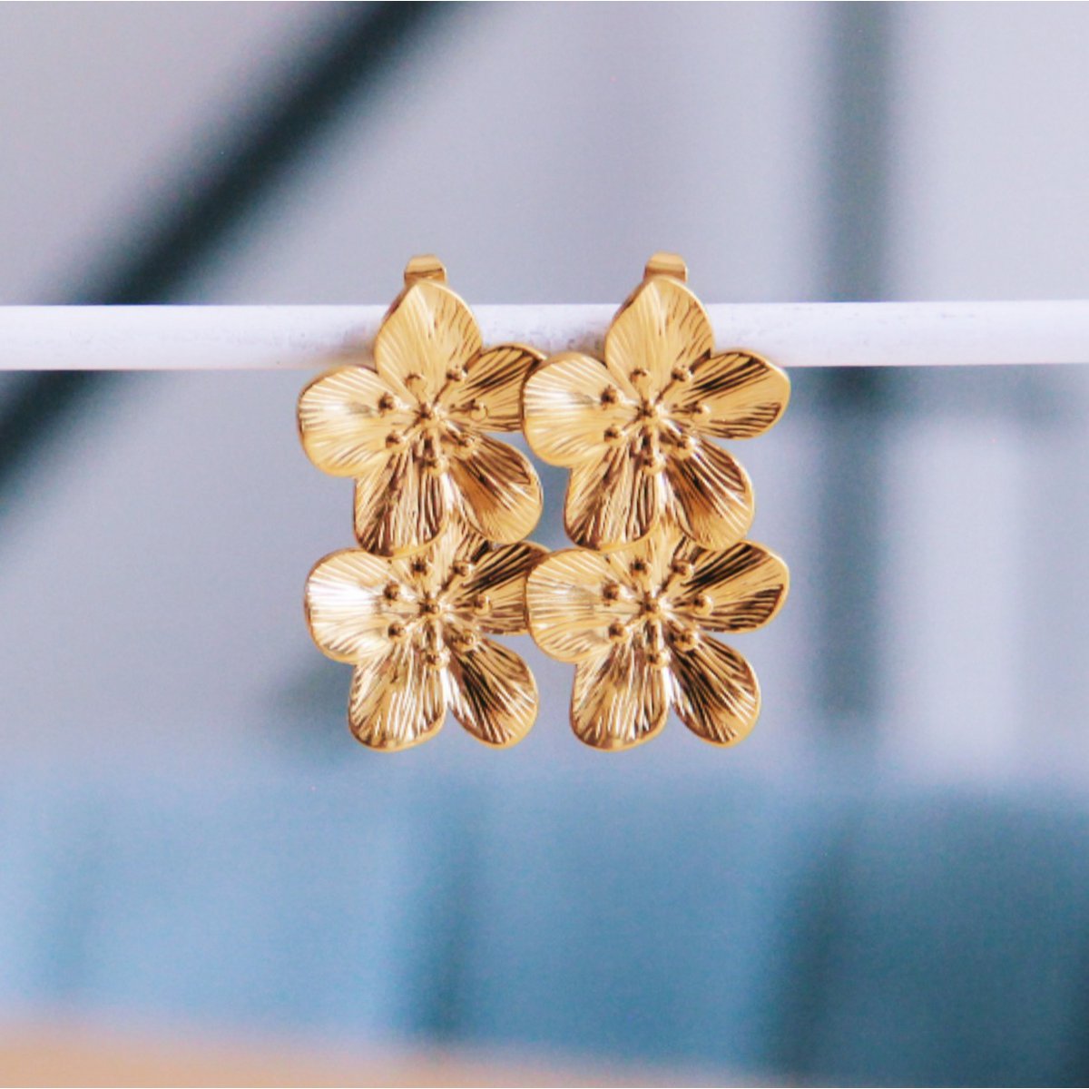 Earring 2 flowers 'small'