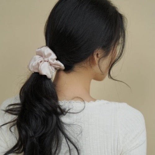 100% Silk Dazzling Hair Scrunchie - 19 mm - Diamond Trim