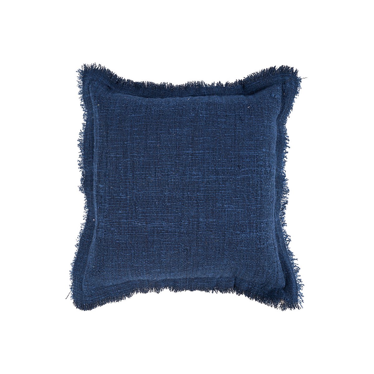 The Azure Fringe Cushion Cover - Indian Blue