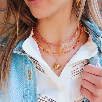 Fine necklace with sun