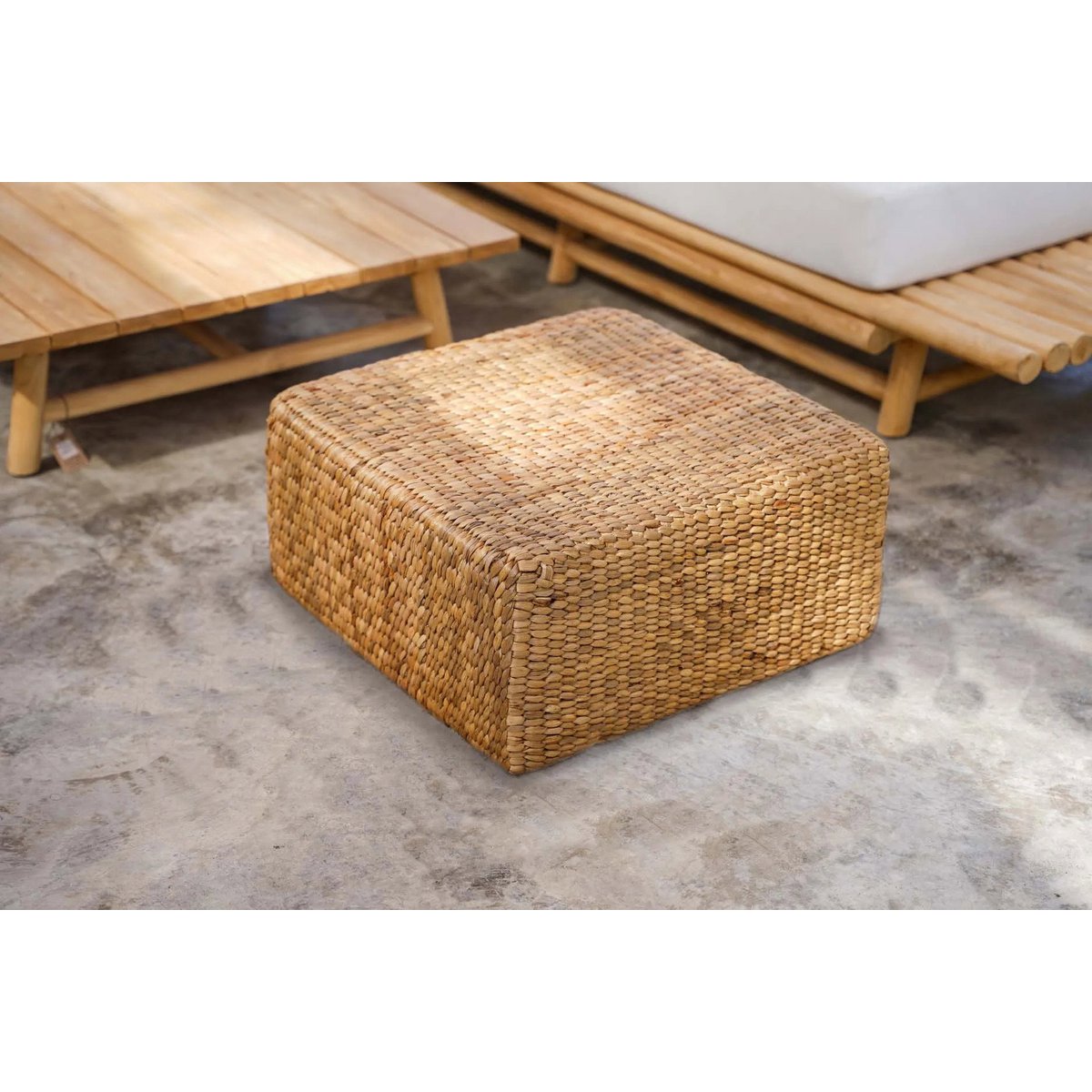 The Hyacinth Pouffe Square - Natural - M