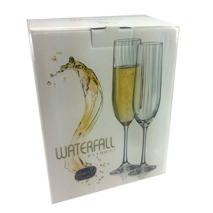 WATERFALL CHAMPAGNE FLUTE-SET OF 6