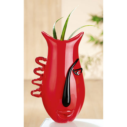 Glasart design vase "Red Vista"