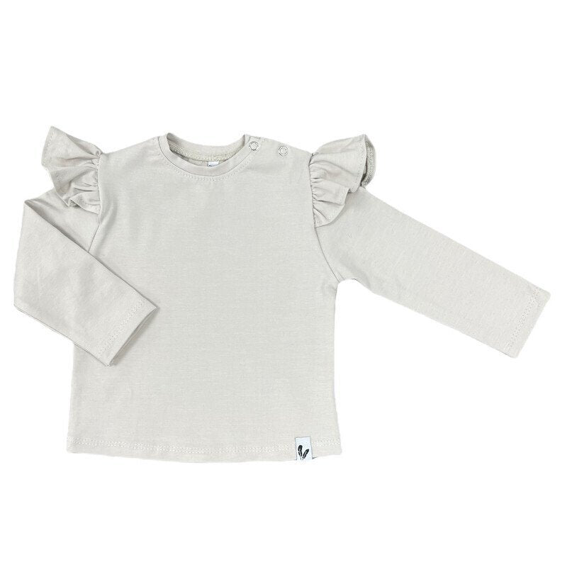 Long sleeve ruffle beige