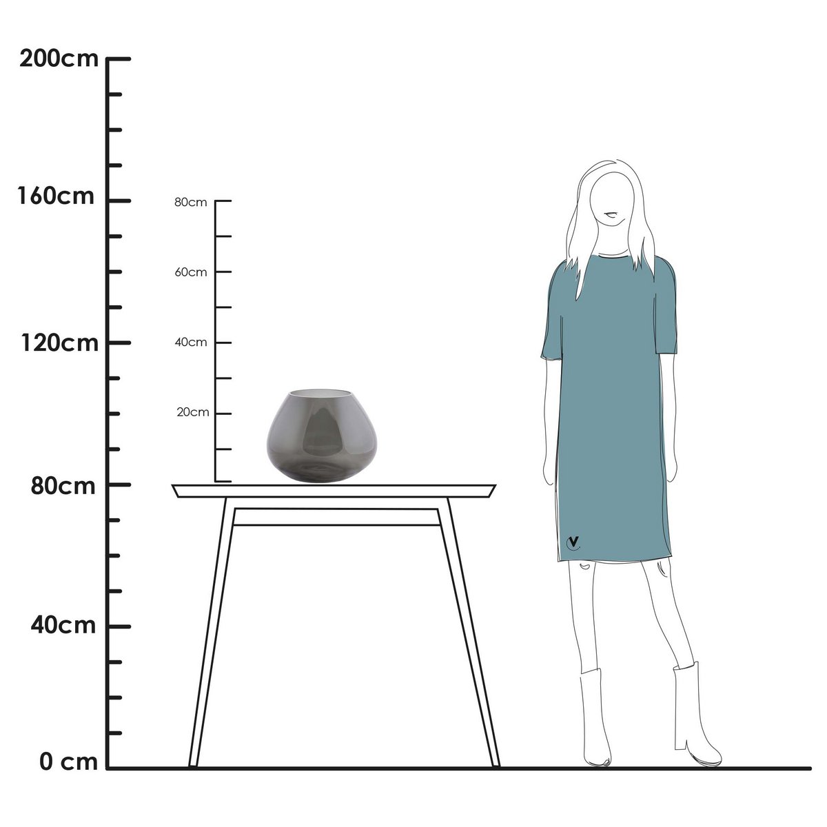 Morava gray Ø32 x H25 cm