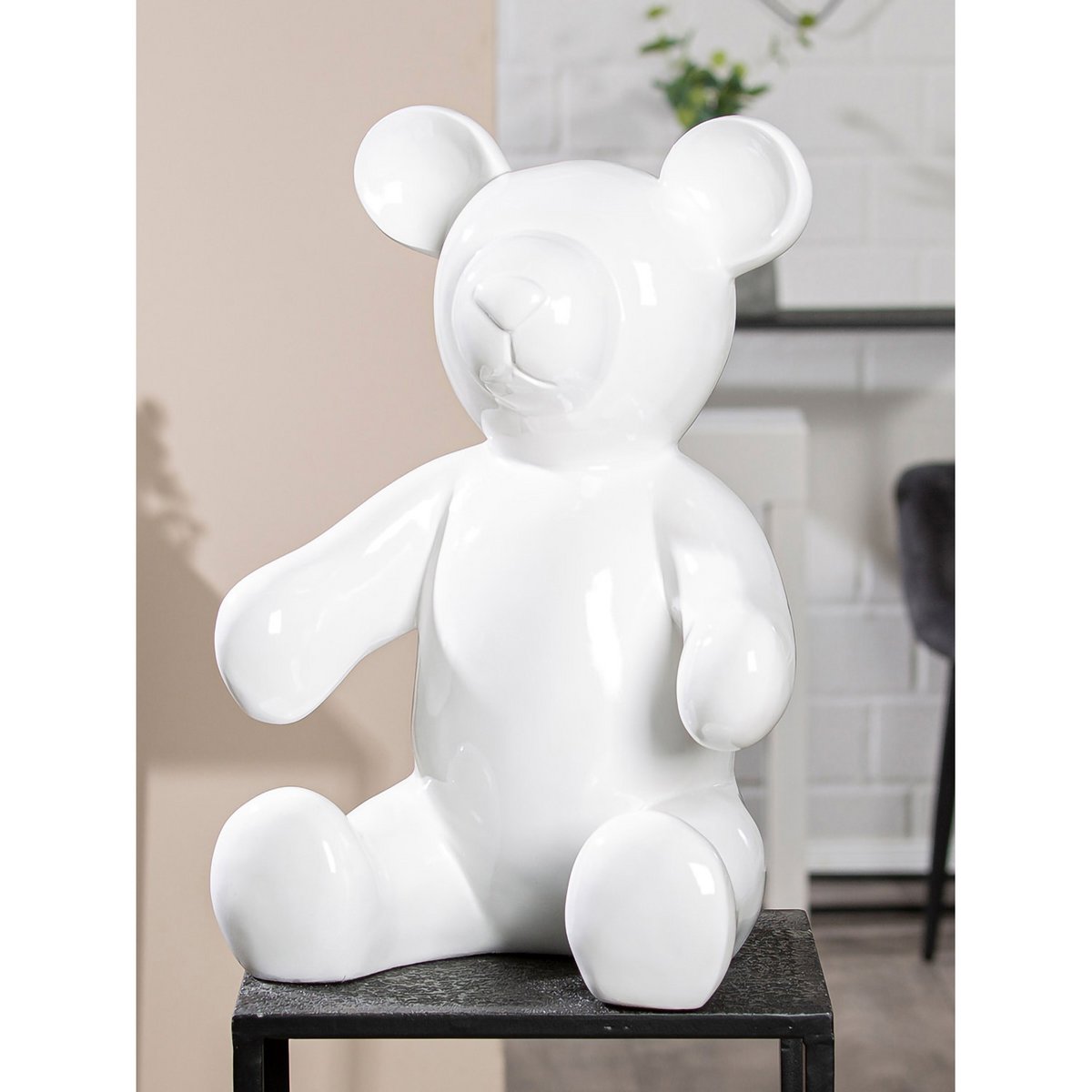 Figure bear white H.45 cm