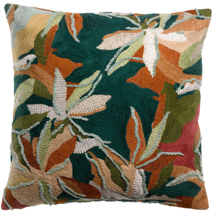 Alina Petrol embroidered cushion 45 x 45