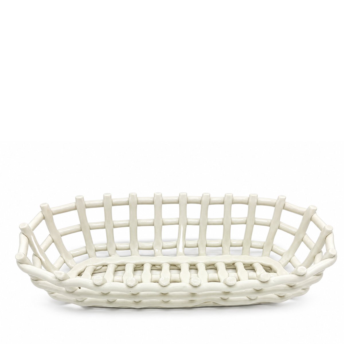 Cream fruit basket 30x15x8cm