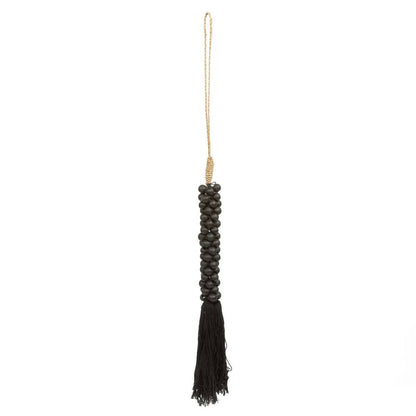 The Wooden Beads with Cotton Tassel - Black