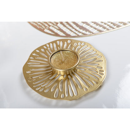 NENUPHAR GOLD METAL CANDLE HOLDER