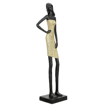 Dorada figure, gold-colored, black H.44.5 cm