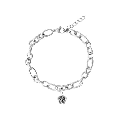 Curious Schakel & Flower Bracelet - Silver