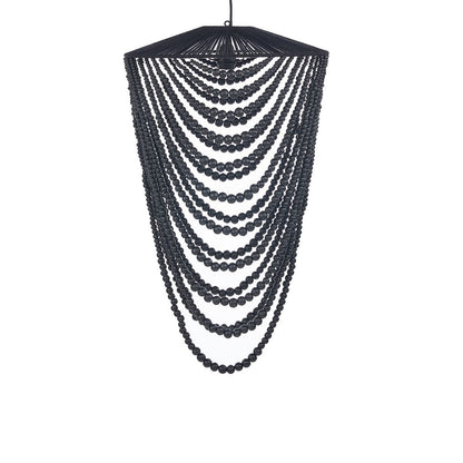 The Wooden Bead Chandelier - Black - L