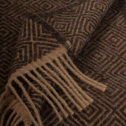 Wool Throw Blanket VENEZIA Chocolate