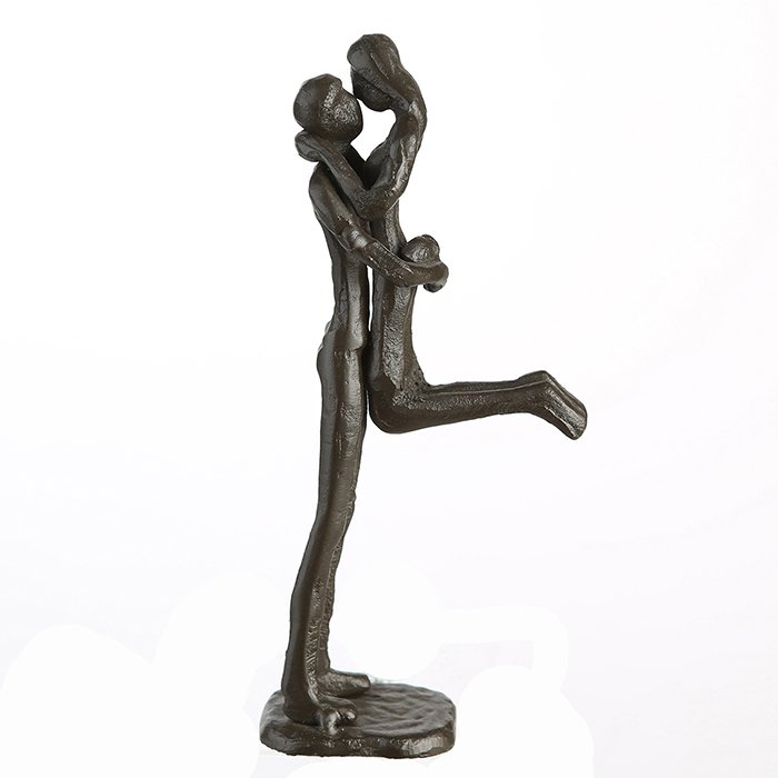 Design sculpture "Kissing" burnished h.19cm