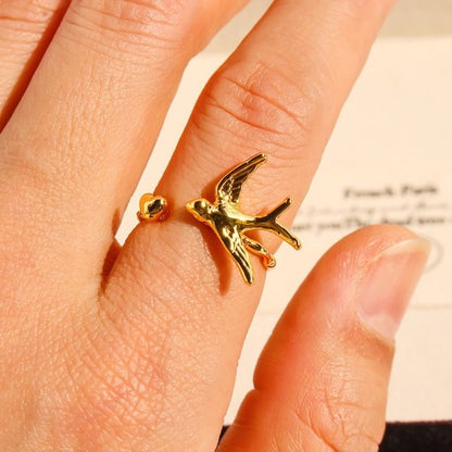 Artistic Swallow Bird Ring