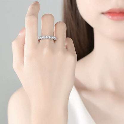 Sparkling Half Eternity Moissanite Rings