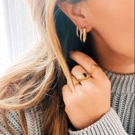 EA562: Stainless steel creole oval 21mm "basic" - gold