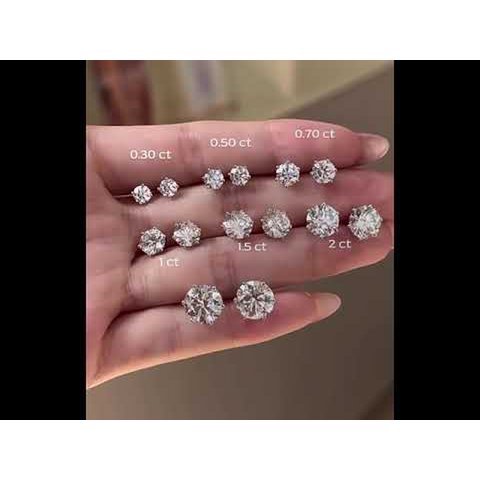 Classic 6 Claws Solitaire Earrings - Moissanite Stone