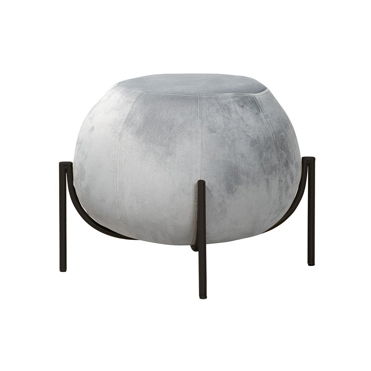 "York" stool / pouf, gray, velvet