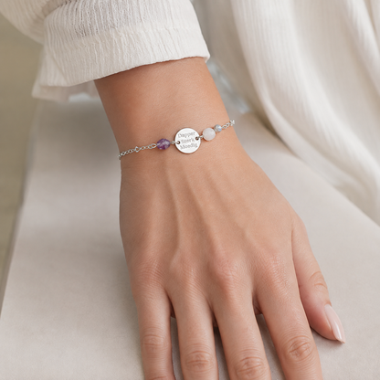 Brave, Strong and Courageous Bracelet - Silver