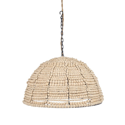 The Wooden Bead Dome Pendant - Natural